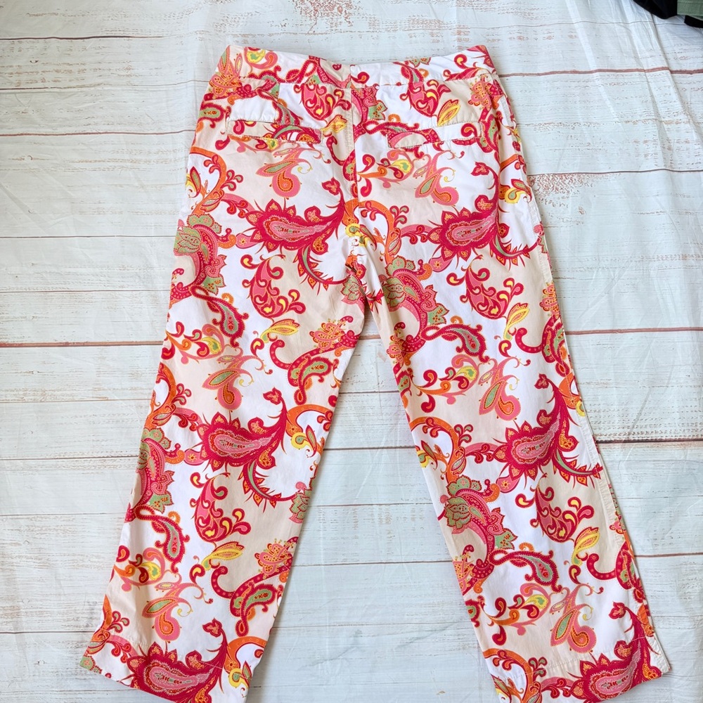 Tommy Hilfiger Paisley Cropped Pants | Size 4 | Straight Casual Fit - Picture 2 of 9